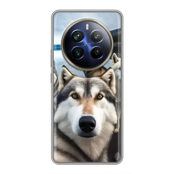 Чохол з принтом «Селфі Хаскі» для Realme 12 Plus