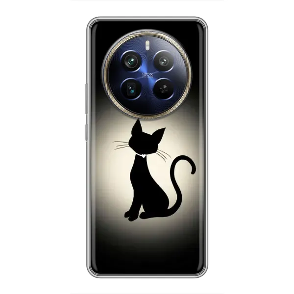 Чохол з принтом «Силует котика» для Realme 12 Plus