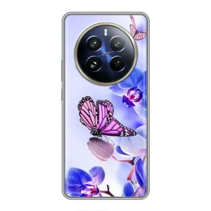 Чехлы с Цветами для Realme 12 Pro Plus (VPrint) (Бабочка на цветочке)