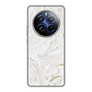 Мраморный чехол на Realme 12 Pro Plus (VPrint) (Белый мрамор)