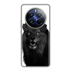 Чехлы с картинками животных Realme 12 Pro Plus (Черный ЛЕВ)