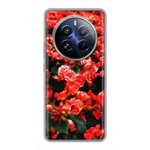 Чехлы с Цветами для Realme 12 Pro Plus (VPrint) (Цветы красные)