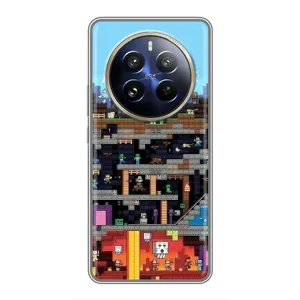 Чехол Майнкрафт на Realme 12 Pro Plus (AlphaPrint) Minecraft (фон Minecraft)
