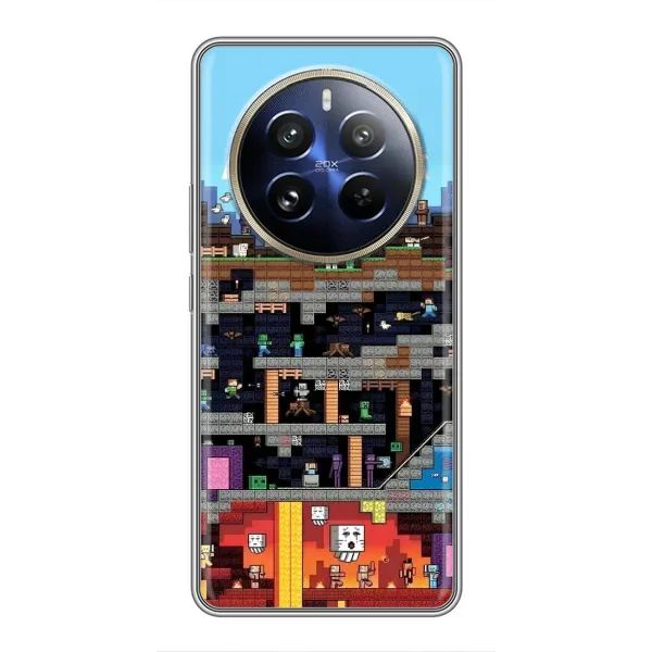 Чохол з принтом «фон Minecraft» для Realme 12 Pro Plus