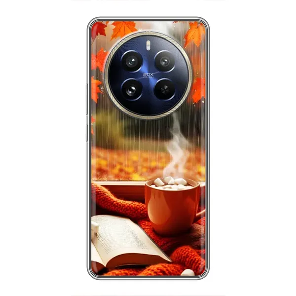 Чохол з принтом «Кава і дощ» для Realme 12 Pro Plus Чохол з принтом «Кава і дощ» для Realme 12 Pro Plus