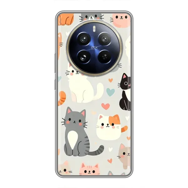 Чехол с принтом «Коллаж котов» для Realme 12 Pro Plus