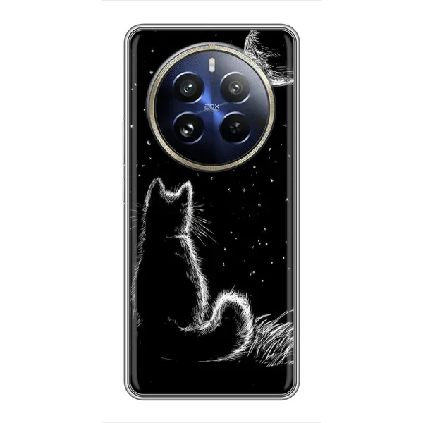 Чехол с принтом «Котик и луна» для Realme 12 Pro Plus Чехол с принтом «Котик и луна» для Realme 12 Pro Plus