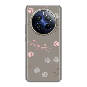 Чехол с рисунком кот на Realme 12 Pro Plus (Лапы и усы)