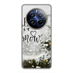 Новогодние, Праздничные Чехлы для Realme 12 Pro Plus - 2024 год (Let it snow)