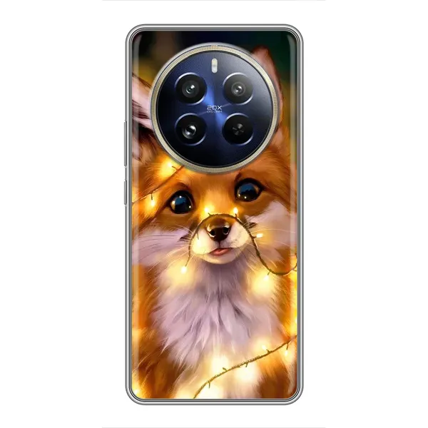 Чехол с принтом «Лисичка в гирляндах» для Realme 12 Pro Plus Чехол с принтом «Лисичка в гирляндах» для Realme 12 Pro Plus