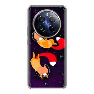 Чехлы с картинкой Лисички для Realme 12 Pro Plus (VPrint) (Лисички космонавты)