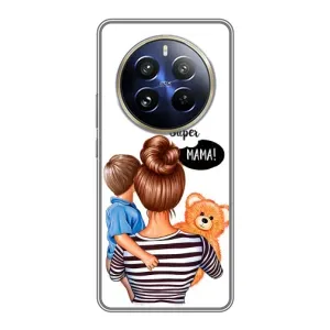 Чехол с печатью для Realme 12 Pro Plus - (Мама с ребенком) (AlphaPrint) (Мама с сыном)
