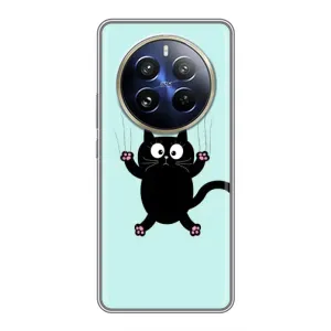 Чехол с принтом для Realme 12 Pro Plus (AlphaPrint) Модные коты (Падающий кот)