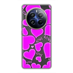 Чехлы для любимой на Реалми 12 Про Плюс (VPrint) (Pink hearts)