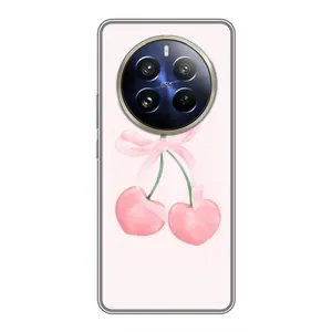 Чехол с розовым рисунком для Realme 12 Pro Plus (Розовые вишни)