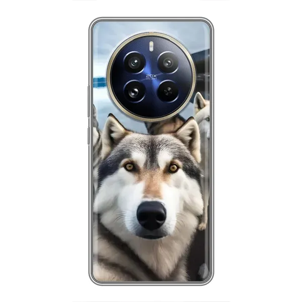 Чехол с принтом «Селфи ХАски» для Realme 12 Pro Plus