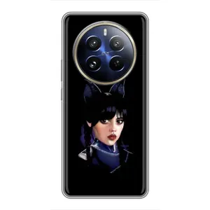 Чехлы Венсдей на Realme 12 Pro Plus Уэнсдей (AlphaPrint) (серьезная Уэнздей)