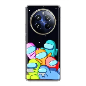 Чехол Амонг Ас для Realme 12 Pro Plus (AlphaPrint) (Скины в космосе)