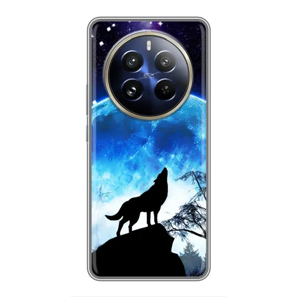 Чохол з принтом «Вовк на місяць» для Realme 12 Pro Plus Чохол з принтом «Вовк на місяць» для Realme 12 Pro Plus