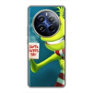 Рождественские Чехлы для Realme 12 Pro Plus (VPrint) (Зеленый Гринч)
