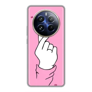 Чехол с принтом для Realme 12 Pro Plus (AlphaPrint - Знак сердечка) (Знак Love)