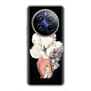 Чехлы (ART) Цветы на Realme 12 Pro (VPrint) (Белые цветы)