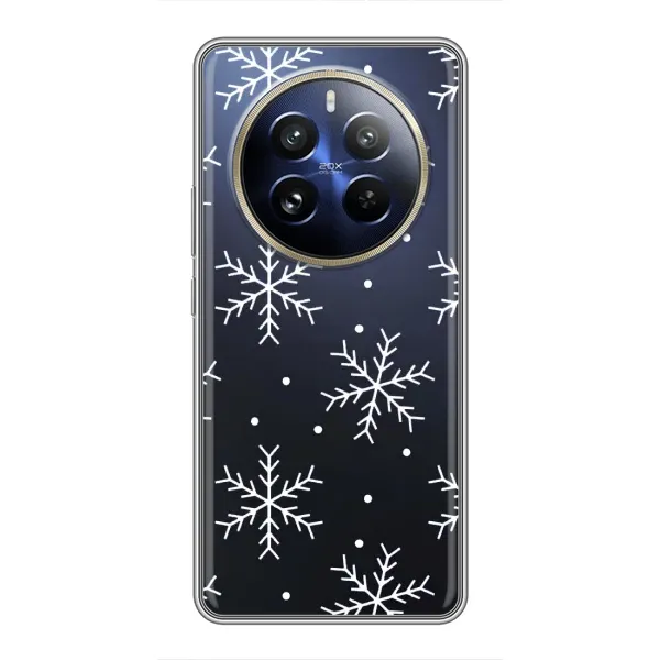 Чехол с принтом «Белые снежинки» для Realme 12 Pro