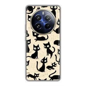 Чехол с принтом «Черные коты» для Realme 12 Pro
