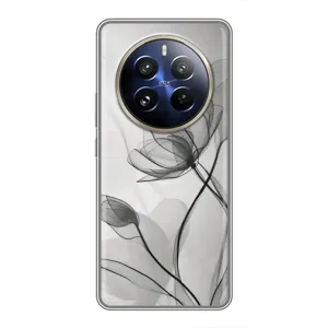 Чохол з принтом «Чорні квіти» для Realme 12 Pro