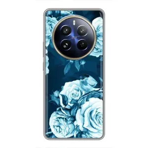 Чехлы (ART) Цветы на Realme 12 Pro (VPrint) (Голубые Бутоны)