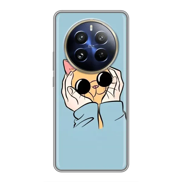 Чехол с принтом «Котик в очках» для Realme 12 Pro
