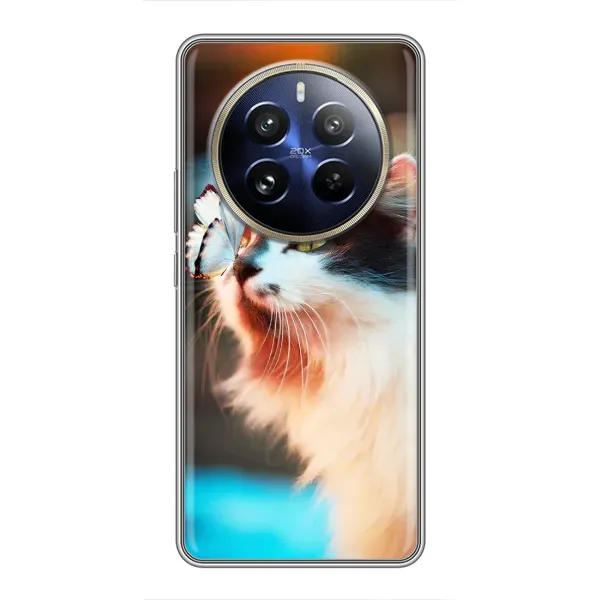 Чехол с принтом «Котик с бабочкой» для Realme 12 Pro