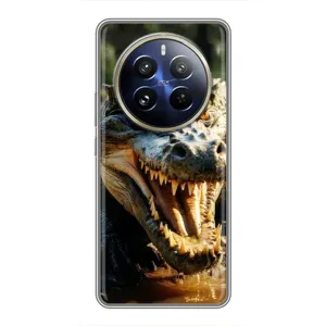 Чехол с картинкой «Хищники» для Realme 12 Pro (Опасный крокодил)