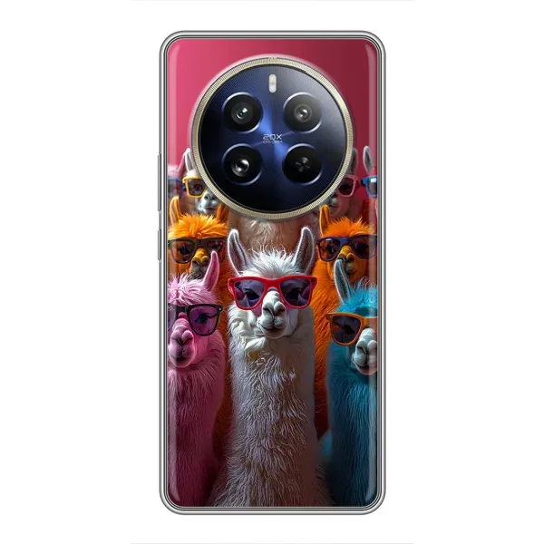 Чехол с принтом «Ламы в очках» для Realme 12 Pro