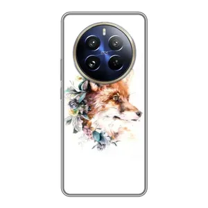 Чехлы с картинкой Лисички для Realme 12 Pro (VPrint) (Лисичка в цветочках)