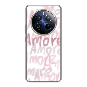 Чехол с розовым рисунком для Realme 12 Pro (Аморе любовь)