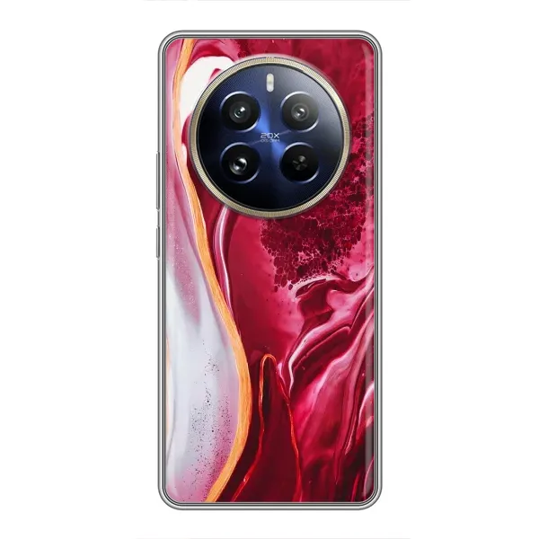 Чехол с принтом «Мрамор красный» для Realme 12 Pro