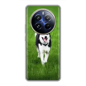 Чехол с Хаски для Realme 12 Pro - (AlphaPrint) (Радостный Хаски)