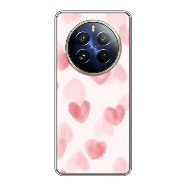 Чехол с принтом «Розовые сердечки» для Realme 12 Pro