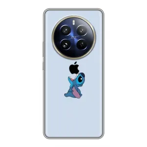 Чехол с принтом Стич на Realme 12 Pro (Stitch apple)