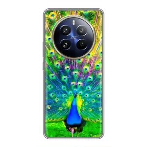 Чехол с птицами на Realme 12 Pro (VPrint) (Яркий Павлин)
