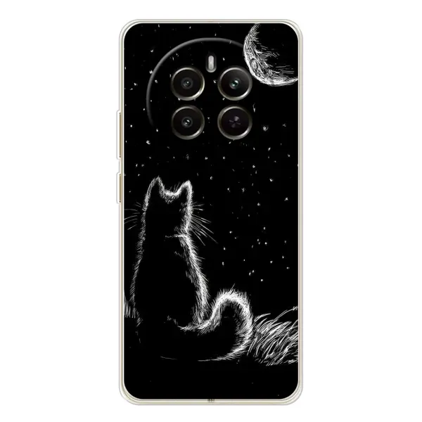 Чохол з принтом «Котик і місяць» для Realme 12
