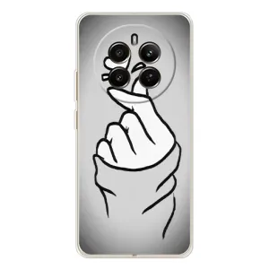 Чохол з принтом для RealMe 12 (AlphaPrint - Знак сердечка) (Значок Love)