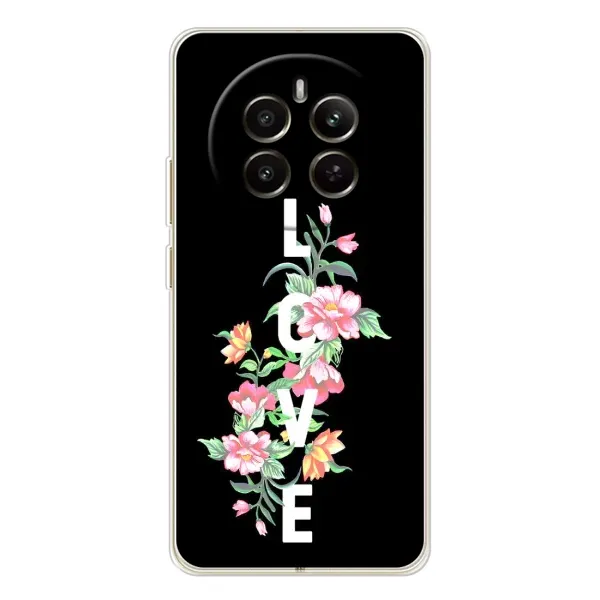 Чехол с принтом «Цветы LOVE» для Realme 13 4G