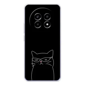 Чехол с рисунком кот на Realme 13 Pro Plus (Равнодушный кот)