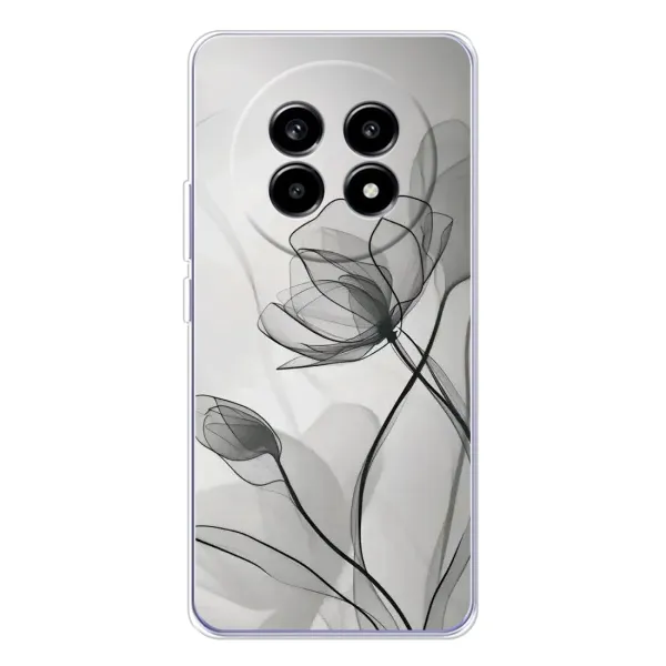 Чехол с принтом «Черные цветы» для Realme 13 Pro Plus