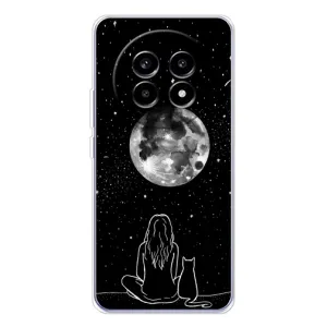 Чехол с рисунком кот на Realme 13 Pro Plus (Девушка с котом)