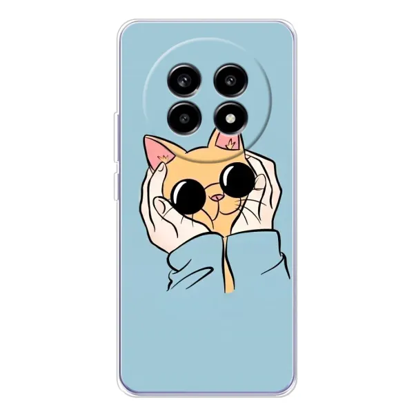 Чохол з принтом «Котик в окулярах» для Realme 13 Pro Plus Чохол з принтом «Котик в окулярах» для Realme 13 Pro Plus