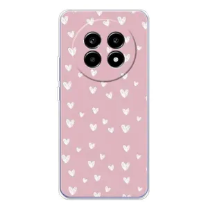 Чохол з розовим принтом для Realme 13 Pro Plus (Сердечки на рожевому)