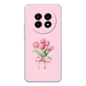 Чехол с розовым рисунком для Realme 13 Pro (Букет цветов)
